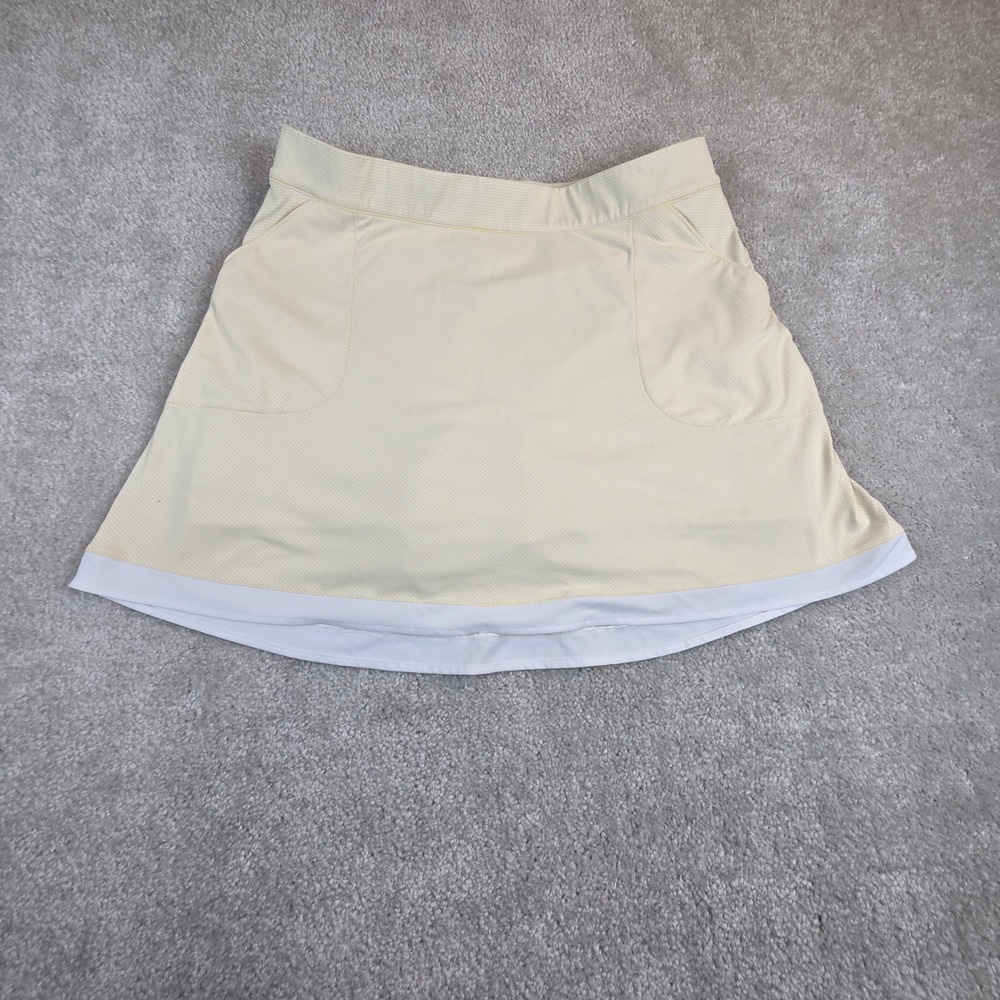 Peter Millar Crown Sport Women's Sally Trim Skort Size M/L Yellow Stripe